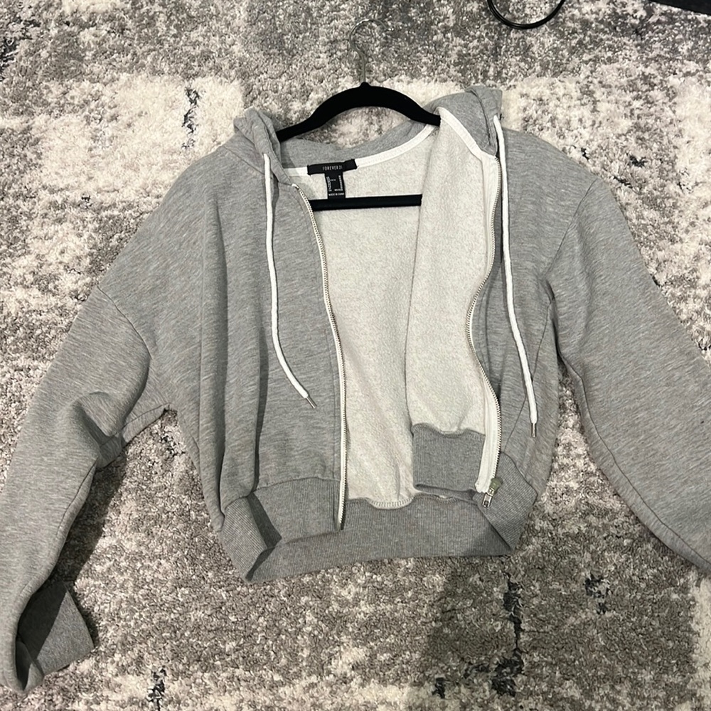 forever 21 gray zip up
